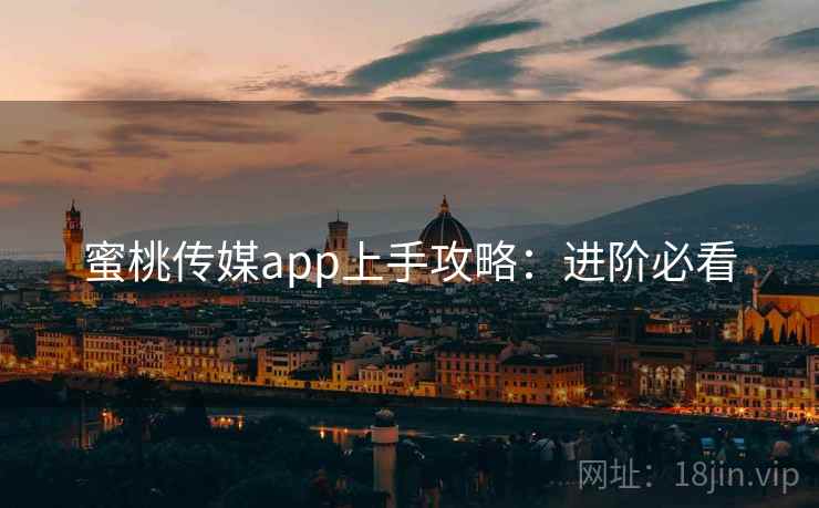 蜜桃传媒app上手攻略：进阶必看